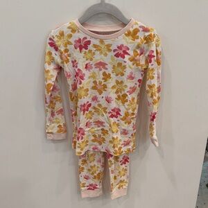 Burt’s Bees Floral Kids Pajamas - Pink and Yellow